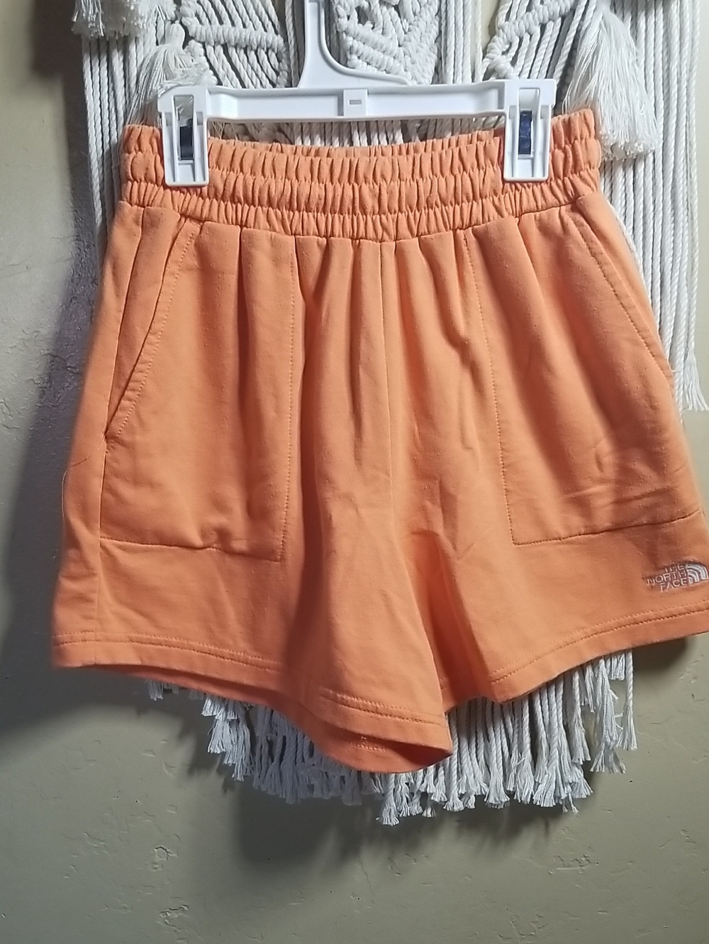 The North Face Women's Peach-Orange Elastic Waist Athletic Shorts